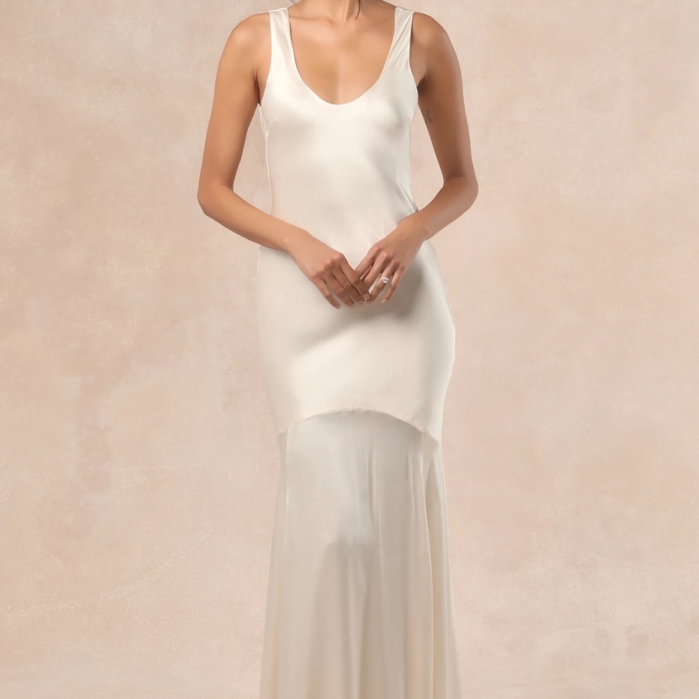 Lulus Love All Of Me Satin Wedding Dress - Picture 2 of 4